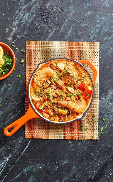 Arroz de marisco congelado